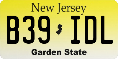 NJ license plate B39IDL