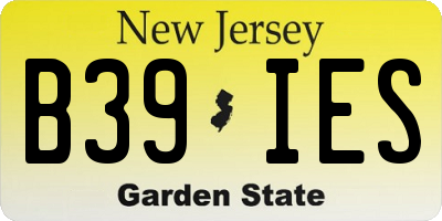 NJ license plate B39IES