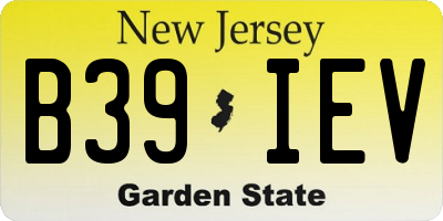 NJ license plate B39IEV