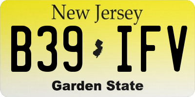 NJ license plate B39IFV