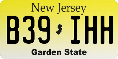 NJ license plate B39IHH
