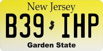 NJ license plate B39IHP