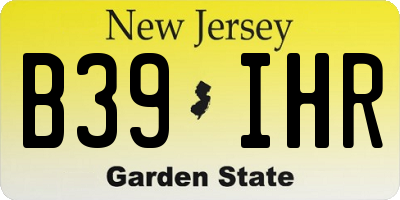 NJ license plate B39IHR