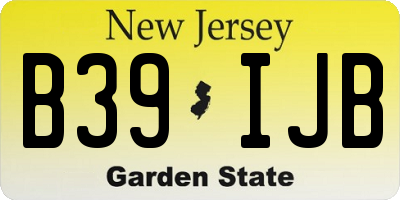 NJ license plate B39IJB