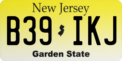 NJ license plate B39IKJ