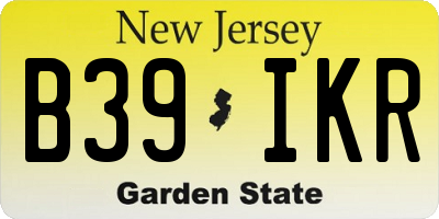 NJ license plate B39IKR