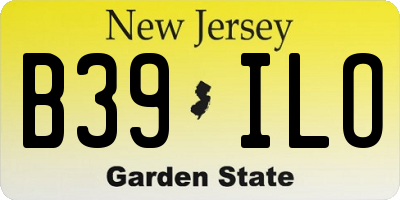 NJ license plate B39ILO