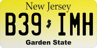 NJ license plate B39IMH