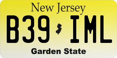 NJ license plate B39IML