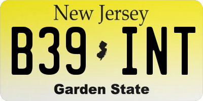 NJ license plate B39INT