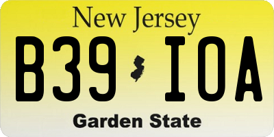 NJ license plate B39IOA
