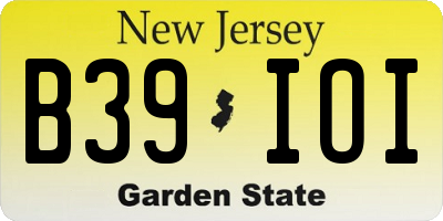 NJ license plate B39IOI