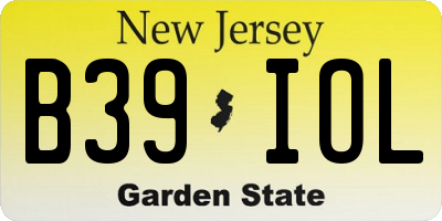 NJ license plate B39IOL