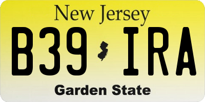NJ license plate B39IRA