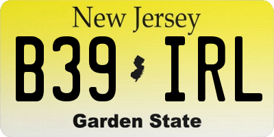 NJ license plate B39IRL