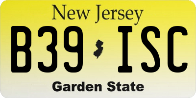 NJ license plate B39ISC