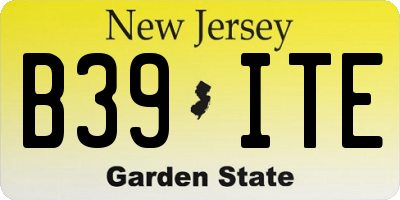 NJ license plate B39ITE