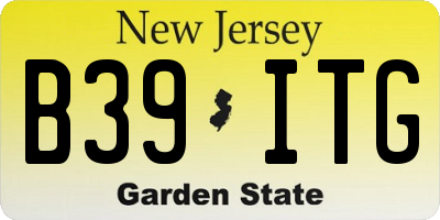 NJ license plate B39ITG