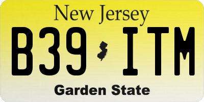 NJ license plate B39ITM