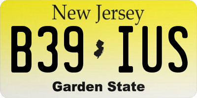 NJ license plate B39IUS