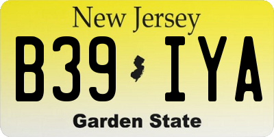 NJ license plate B39IYA