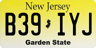 NJ license plate B39IYJ