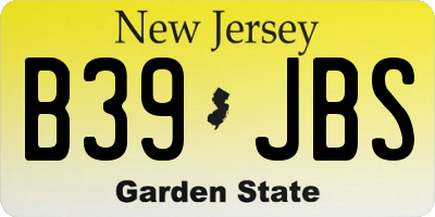 NJ license plate B39JBS
