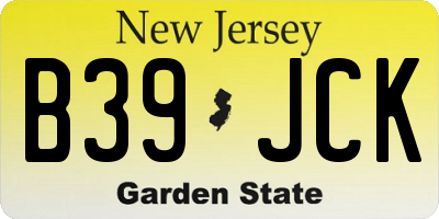 NJ license plate B39JCK