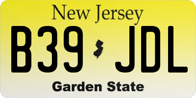 NJ license plate B39JDL
