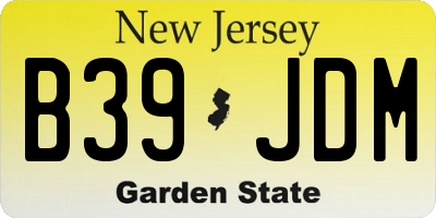 NJ license plate B39JDM