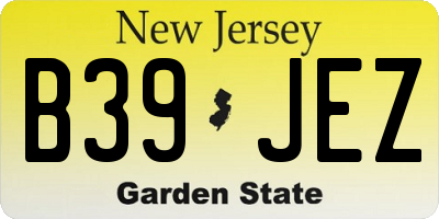 NJ license plate B39JEZ
