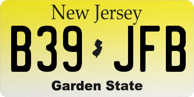 NJ license plate B39JFB