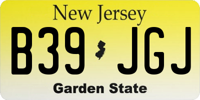 NJ license plate B39JGJ