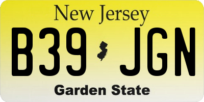NJ license plate B39JGN