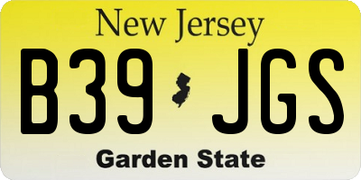 NJ license plate B39JGS