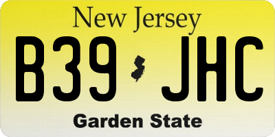 NJ license plate B39JHC