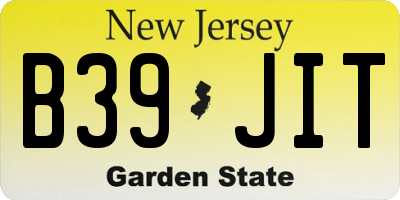 NJ license plate B39JIT