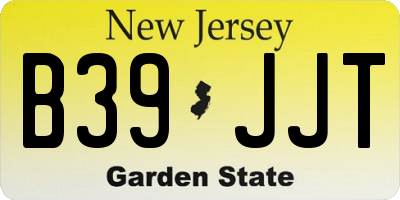 NJ license plate B39JJT