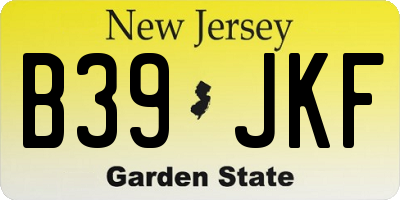 NJ license plate B39JKF