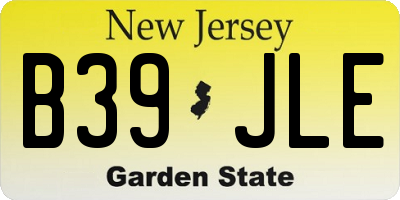 NJ license plate B39JLE