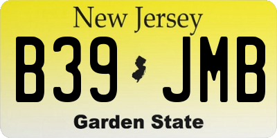 NJ license plate B39JMB
