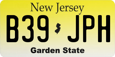 NJ license plate B39JPH