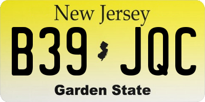 NJ license plate B39JQC