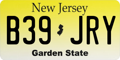 NJ license plate B39JRY