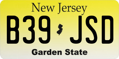 NJ license plate B39JSD