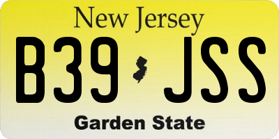 NJ license plate B39JSS