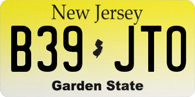 NJ license plate B39JTO