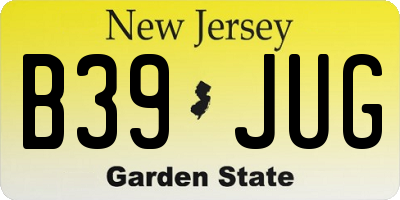 NJ license plate B39JUG