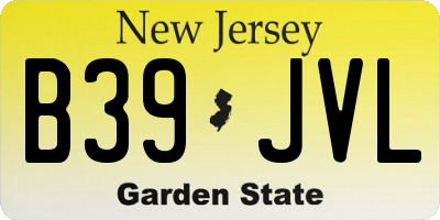 NJ license plate B39JVL