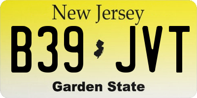 NJ license plate B39JVT